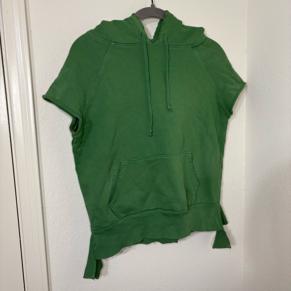 Frank and Eileen Tee Lab Green Short Sleeve Distressed Hoodie size small - Picture 15 of 15